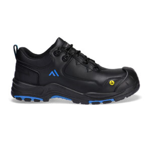 Portwest FC19 sepatu safety low shoe kulit komposit S3S ESD HRO tahan panas 300 derajat warna hitam biru