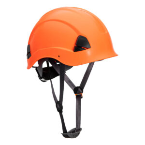 Portwest PS53 helm safety kerja ketinggian peakless isolasi listrik 1000V warna oranye hi-vis