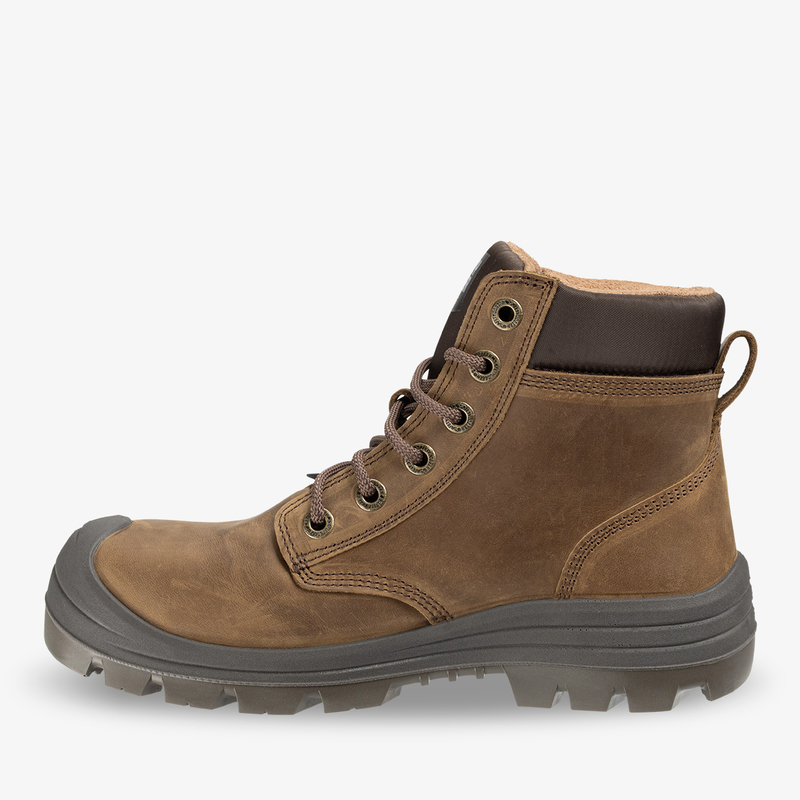 Safety Jogger Dakar EW S3 sepatu safety boot kulit coklat tampak samping