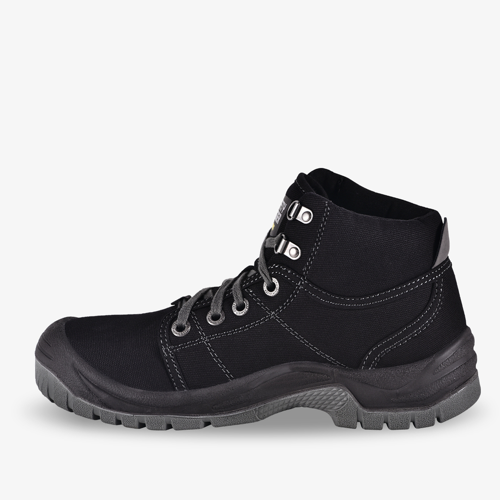 Safety Jogger Desert sepatu safety kanvas hitam tampak samping